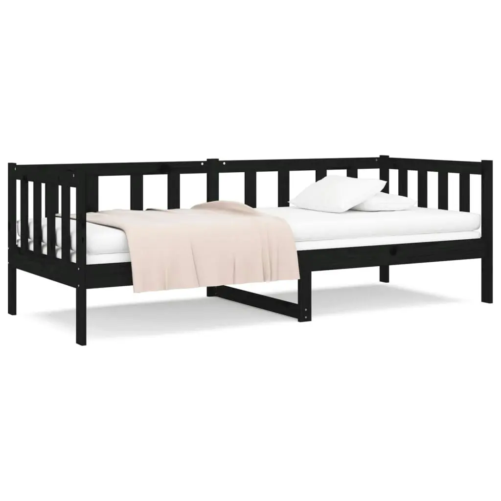 Day Bed without Mattress Black 90x190 cm Solid Wood Pine 814648