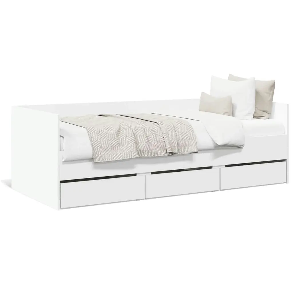 Daybed with Drawers White 90x190 cm Engineered Wood 3280825