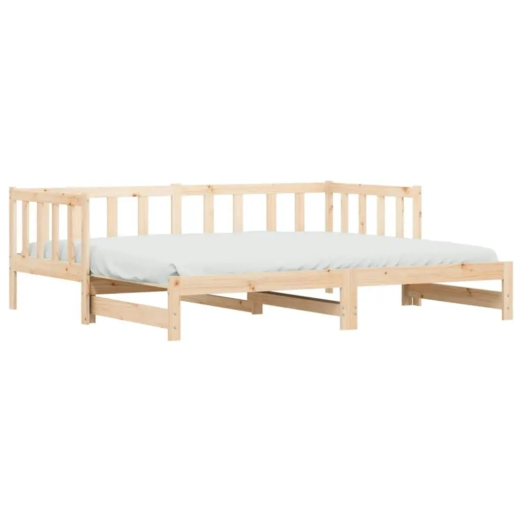 Day Bed with Trundle 92x187 cm Single Size Solid Wood Pine 836162