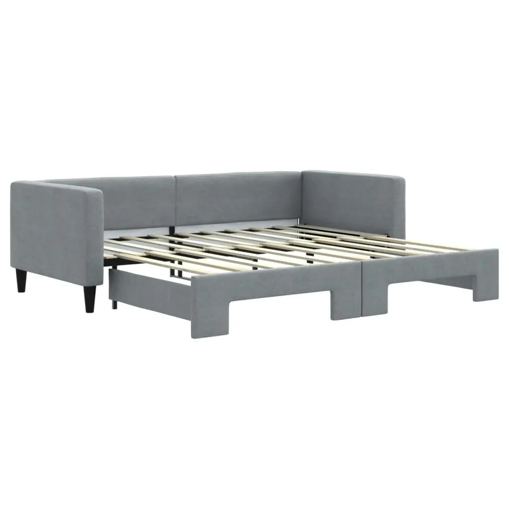 Daybed with Trundle without Mattress Light Grey 90x190 cm 3196588