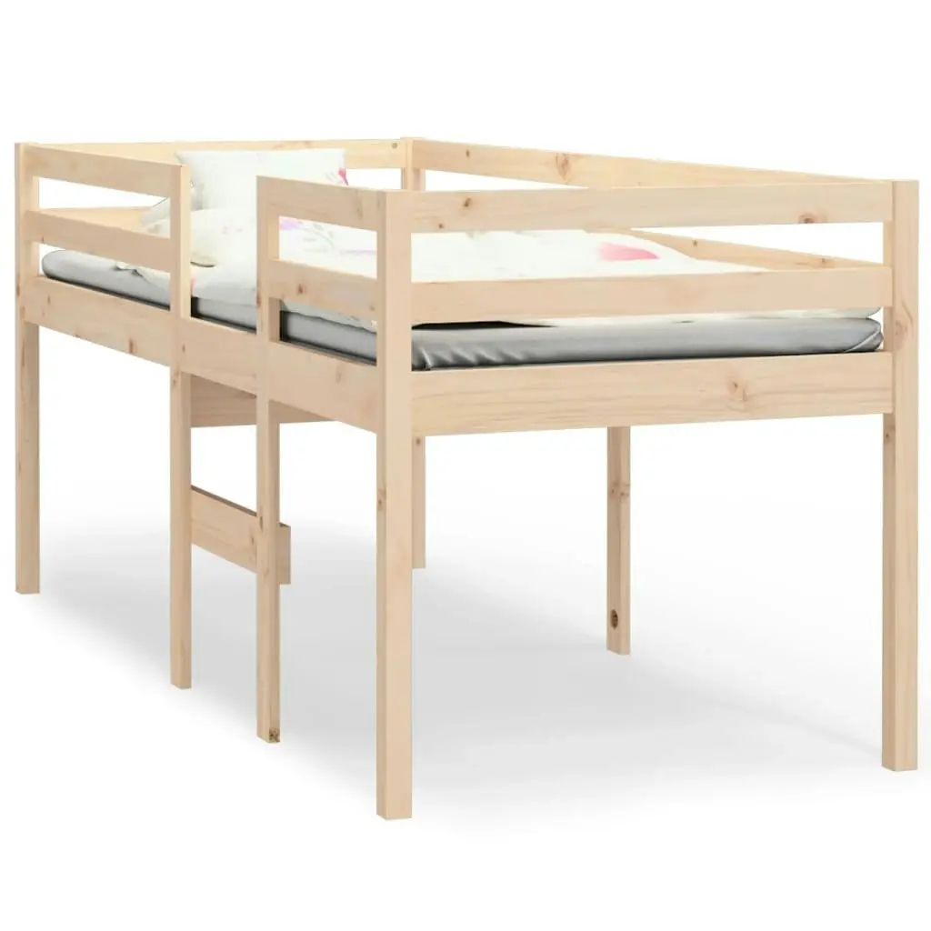 High Sleeper Bed 92x187 cm Single Size Solid Wood Pine 821614