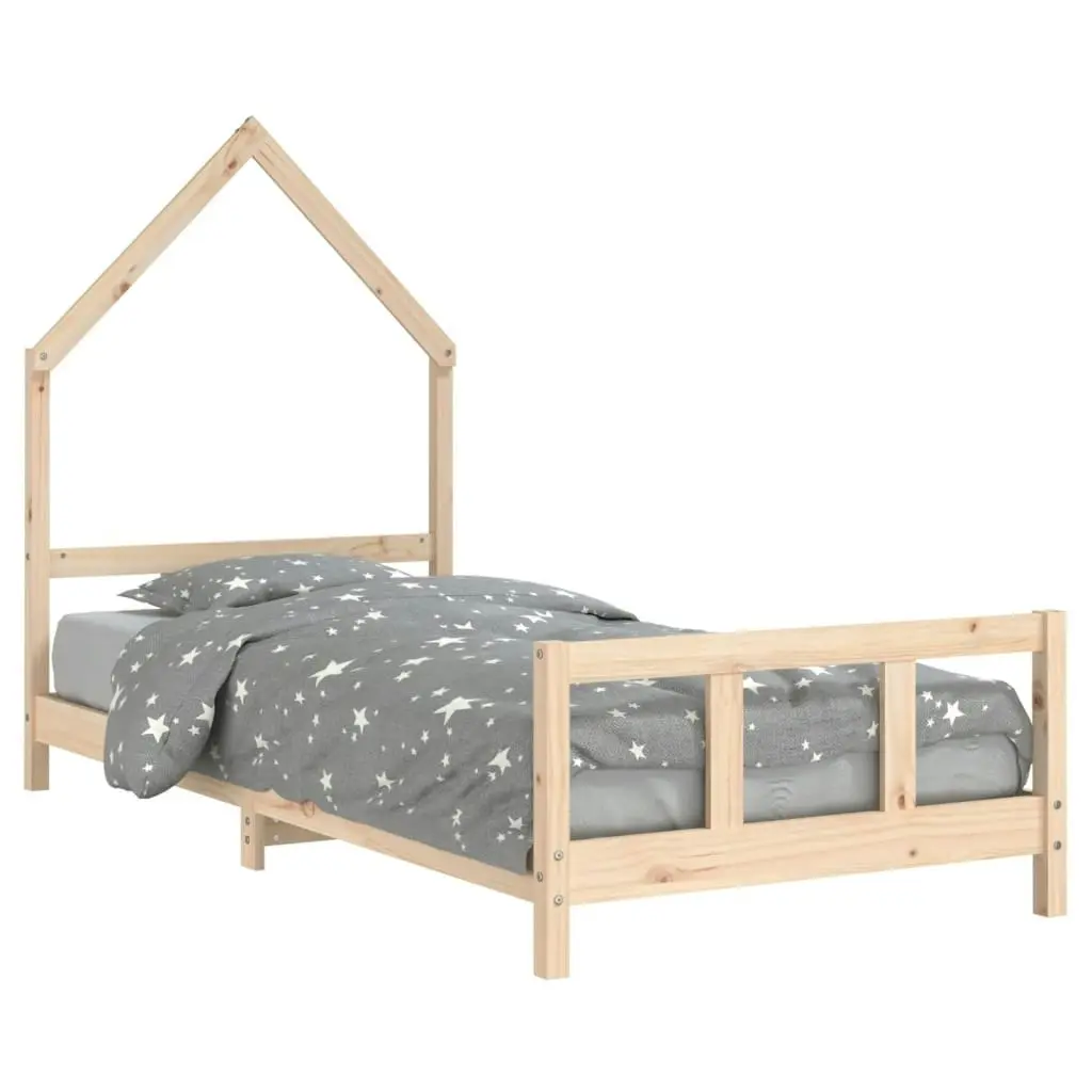 Kids Bed Frame 92x187 cm Single Solid Wood Pine 834561