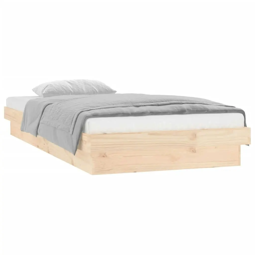 LED Bed Frame without Mattress 90x190 cm Solid Wood 820002