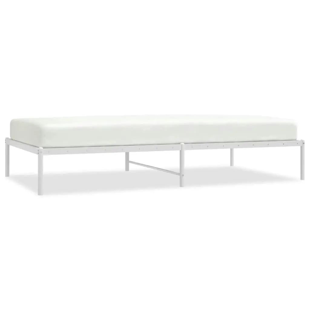 Metal Bed Frame White 107x203 cm 350909