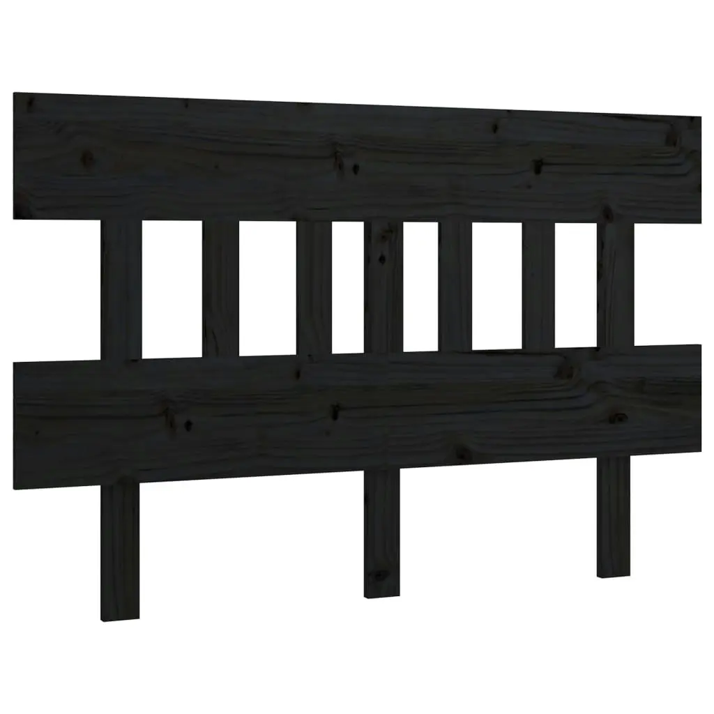 Bed Headboard Black 138.5 cm Solid Wood Pine 819119