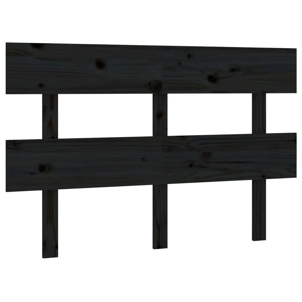 Bed Headboard Black 138 cm Solid Wood Pine 819069