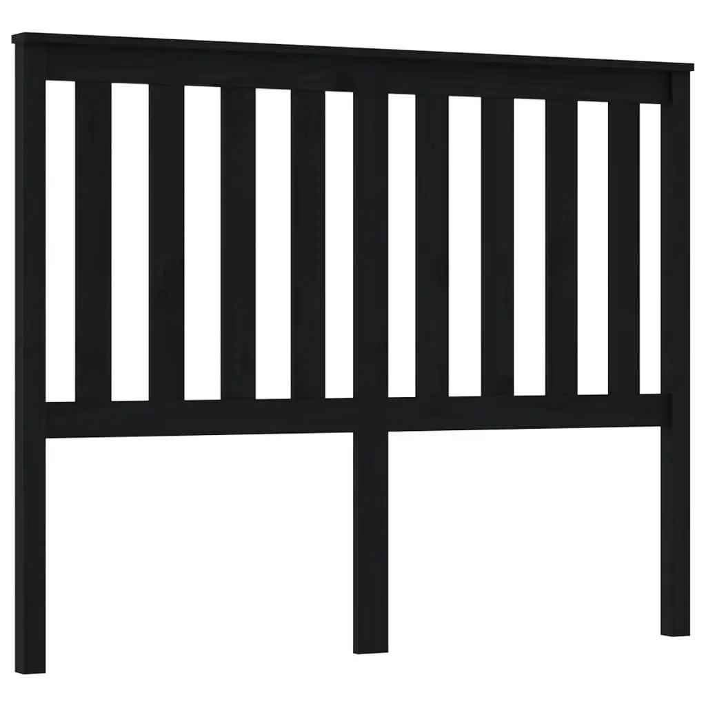 Bed Headboard Black 141 cm Solid Wood Pine 818519