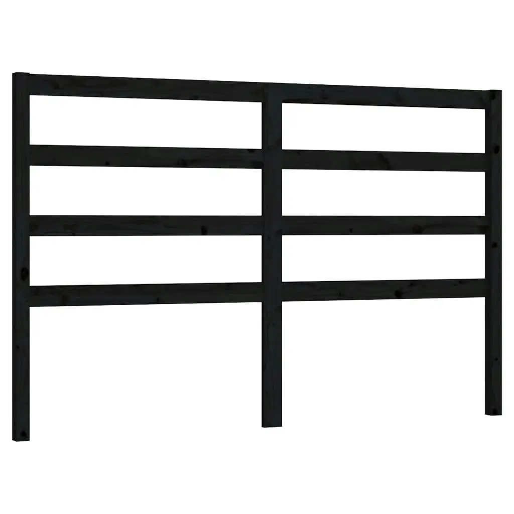 Bed Headboard Black 141 cm Solid Wood Pine 817639