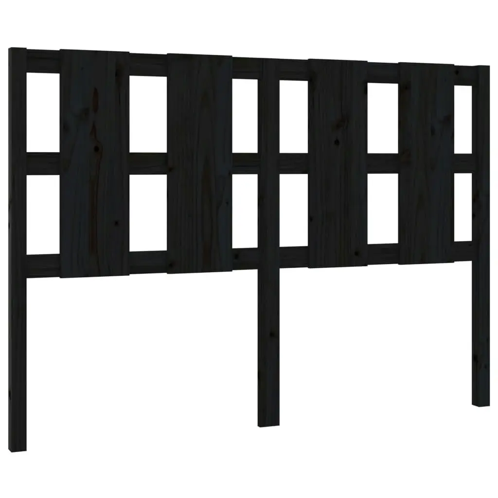 Bed Headboard Black 140.5 cm Solid Wood Pine 817989