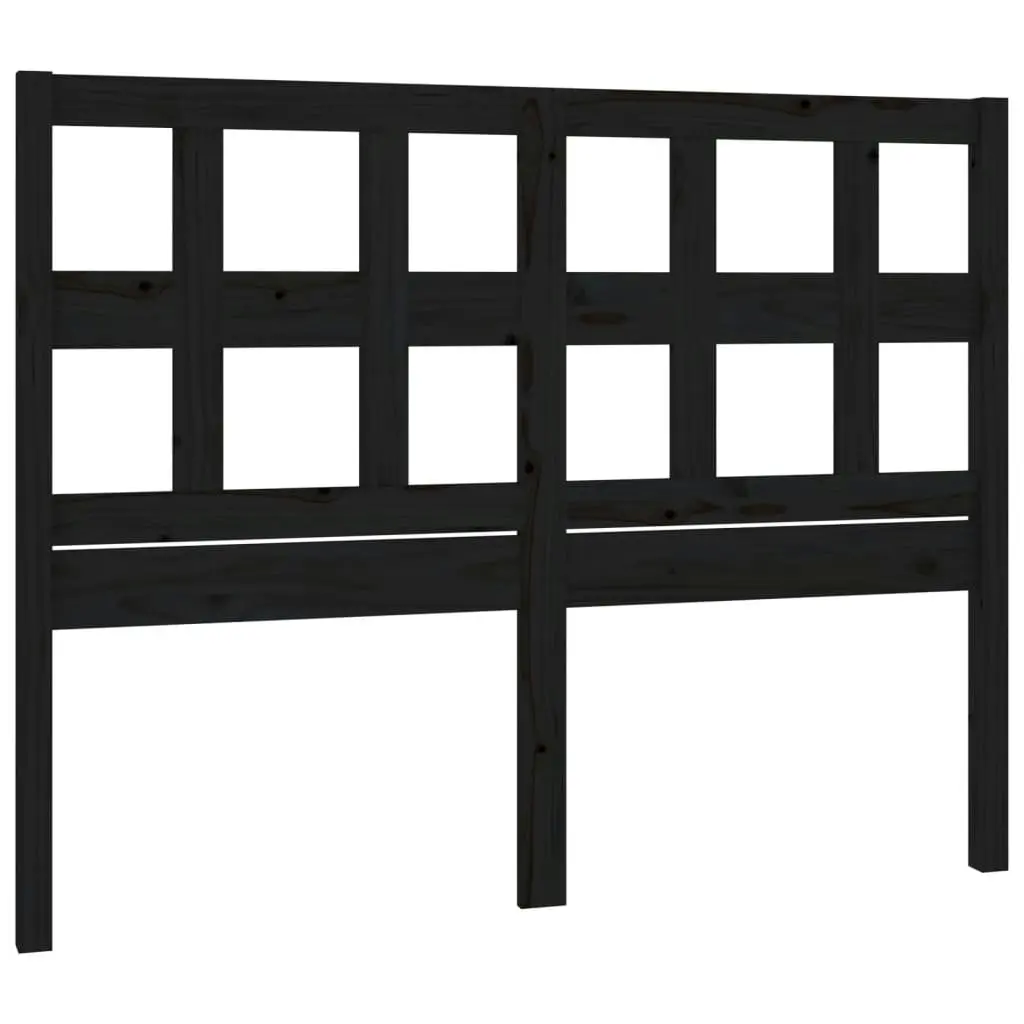 Bed Headboard Black 140.5 cm Solid Wood Pine 818919