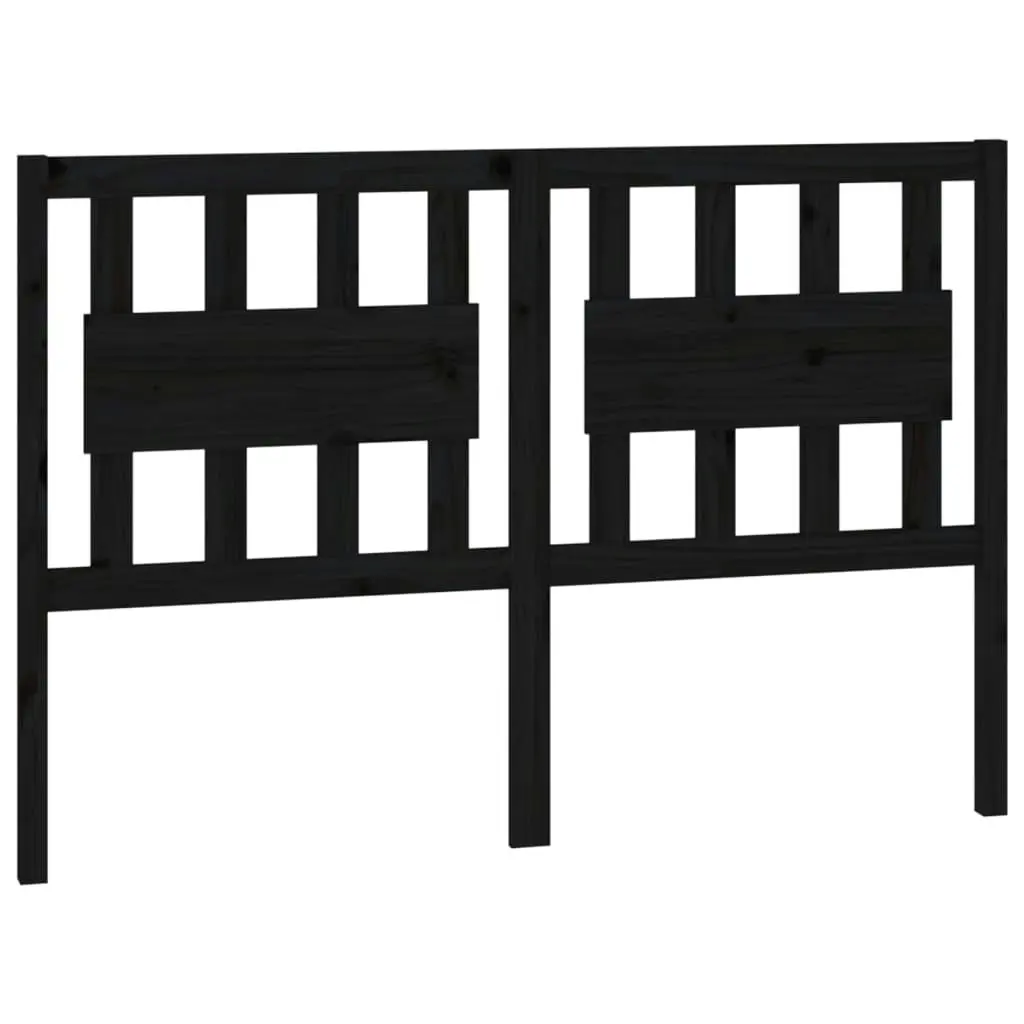 Bed Headboard Black 140.5 cm Solid Wood Pine 818569