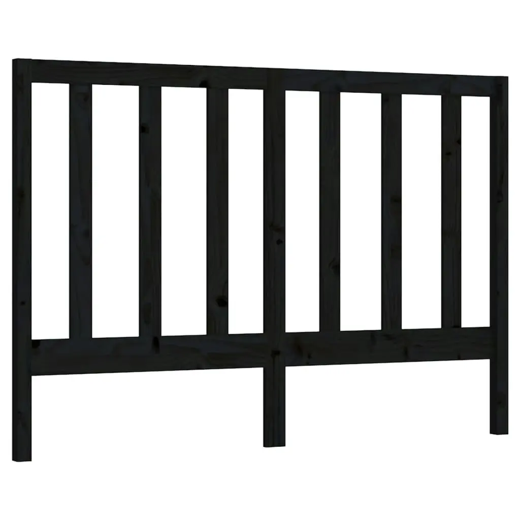 Bed Headboard Black 141 cm Solid Wood Pine 817689