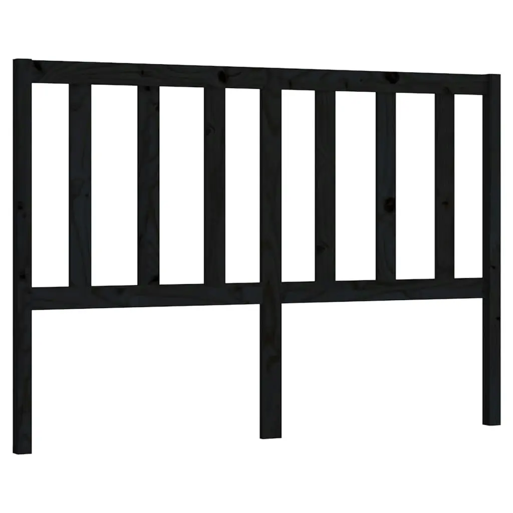 Bed Headboard Black 141 cm Solid Wood Pine 817739