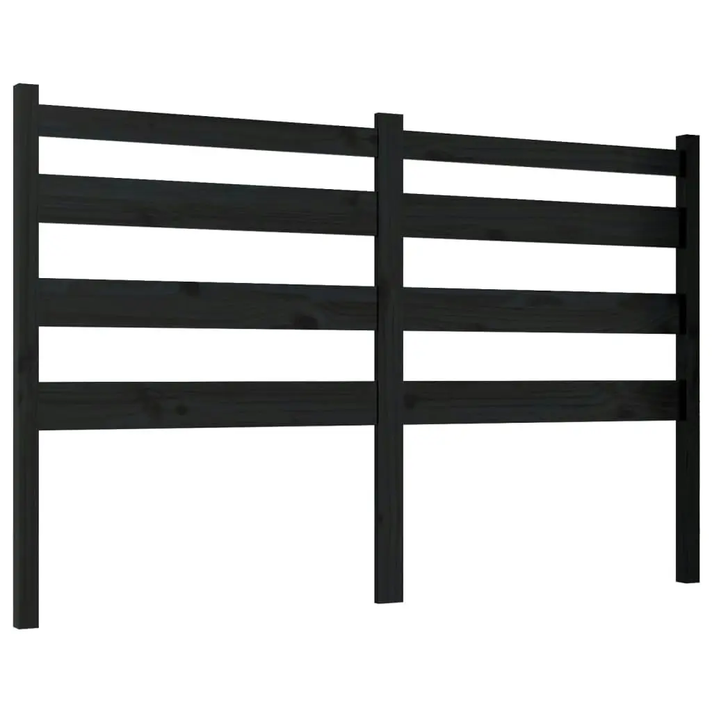 Bed Headboard Black 156 cm Solid Wood Pine 818429