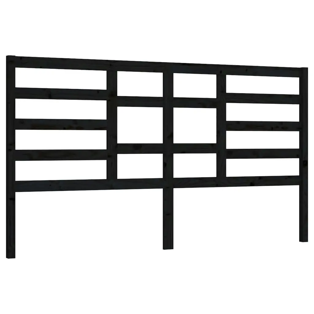 Bed Headboard Black 186 cm Solid Wood Pine 818159