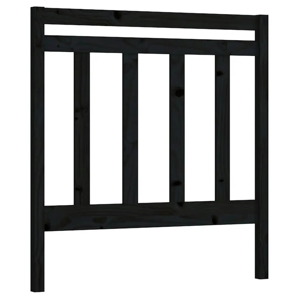 Bed Headboard Black 96x4x100 cm Solid Wood Pine 817774