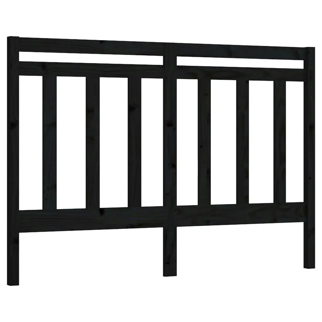 Bed Headboard Black 156x4x100 cm Solid Wood Pine 817799