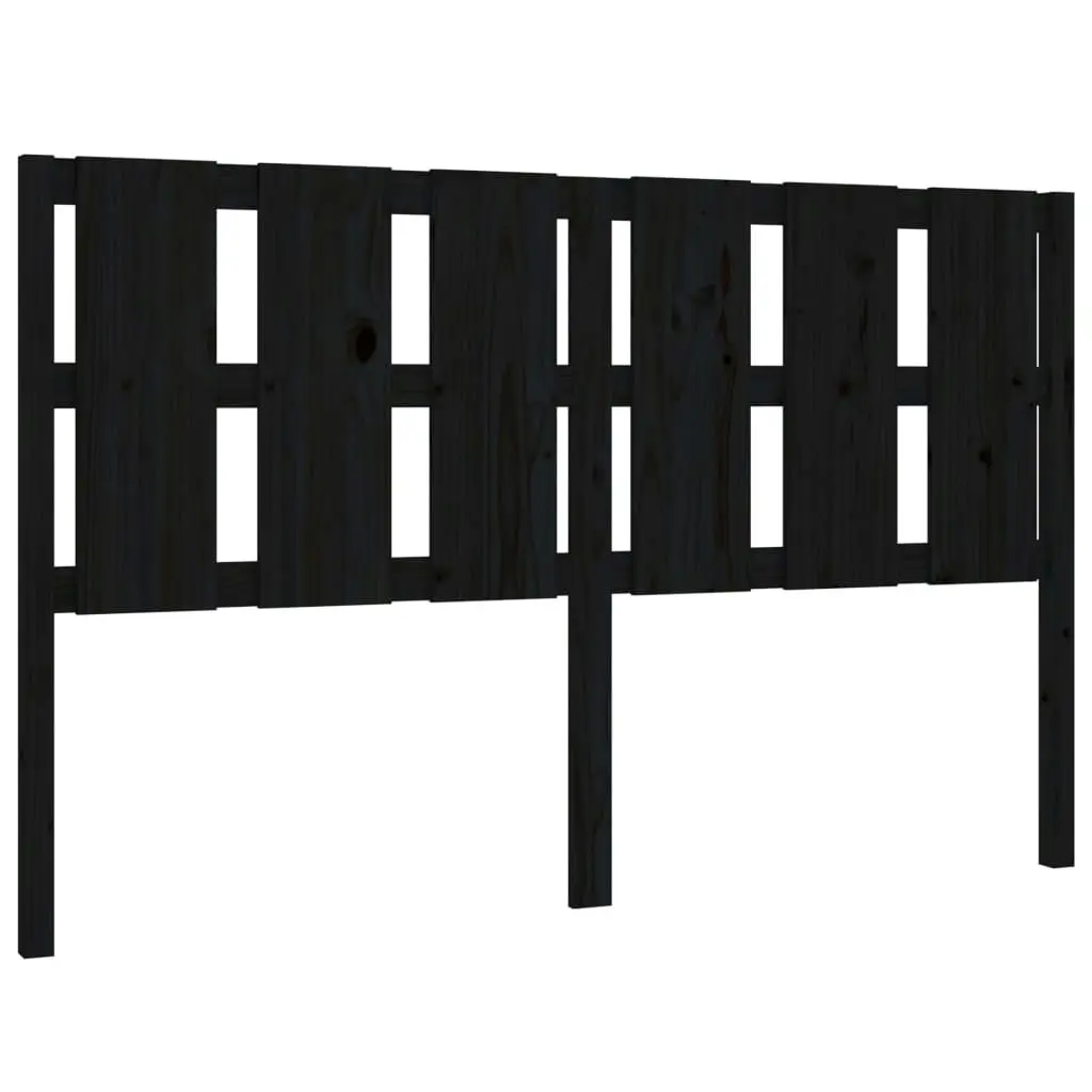 Bed Headboard Black 155.5 cm Solid Wood Pine 817999