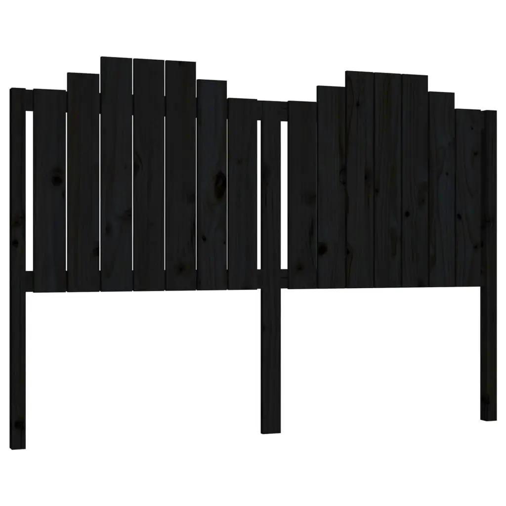 Bed Headboard Black 156 cm Solid Wood Pine 818479