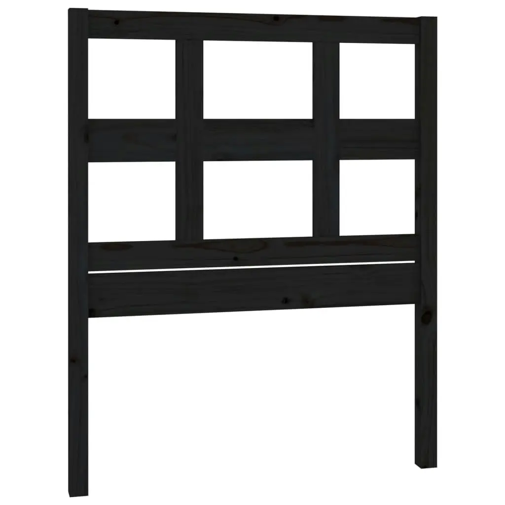 Bed Headboard Black 95.5 cm Solid Wood Pine 818904