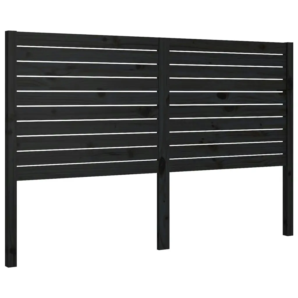 Bed Headboard Black 141 cm Solid Wood Pine 819019