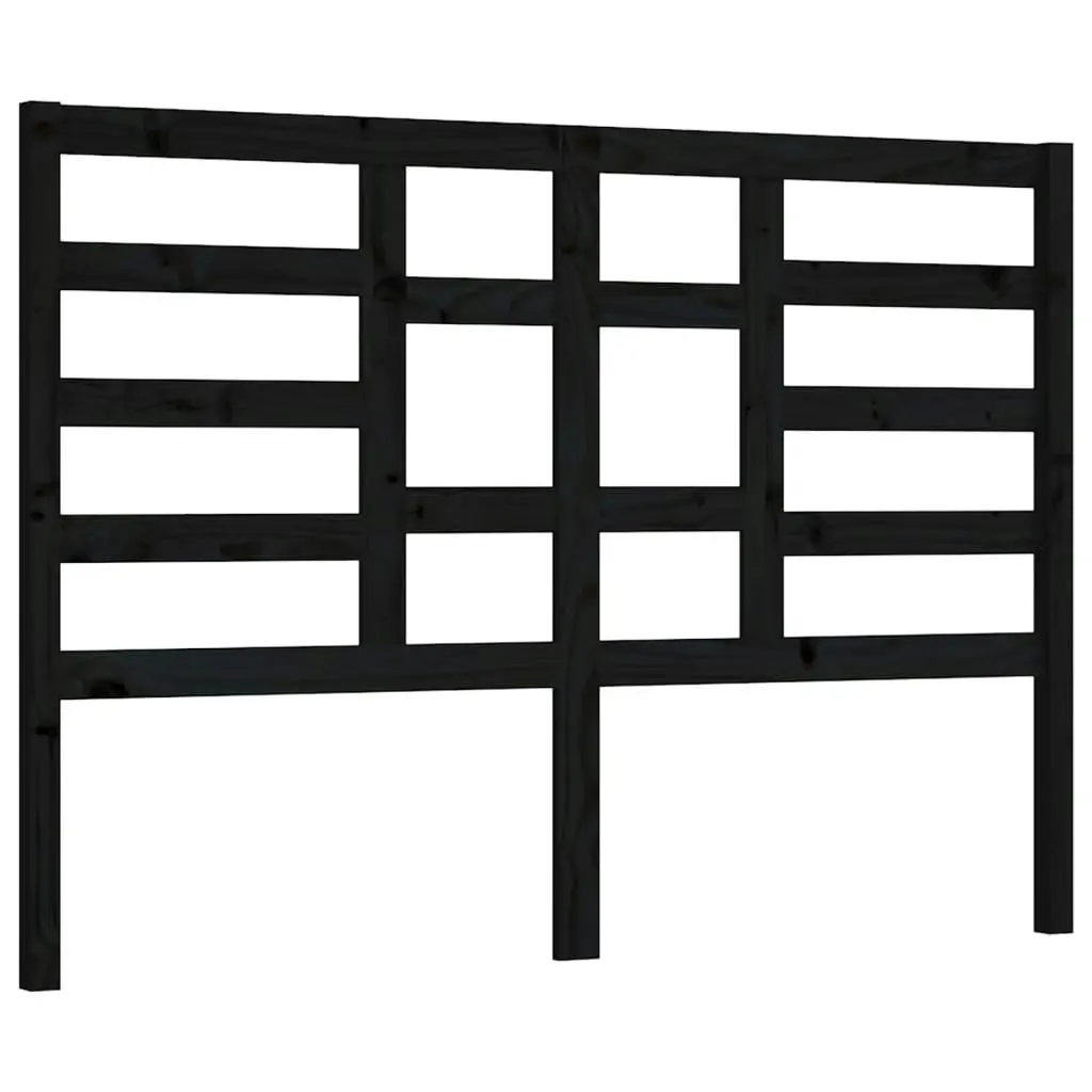 Bed Headboard Black 141 cm Solid Wood Pine 818139