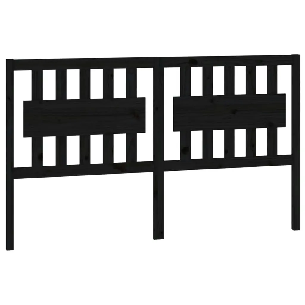 Bed Headboard Black 155.5 cm Solid Wood Pine 818579