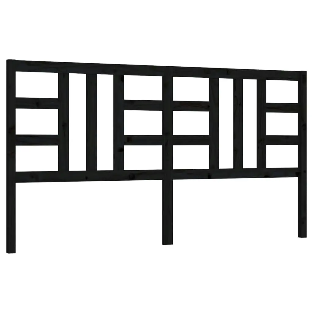 Bed Headboard Black 186 cm Solid Wood Pine 817859