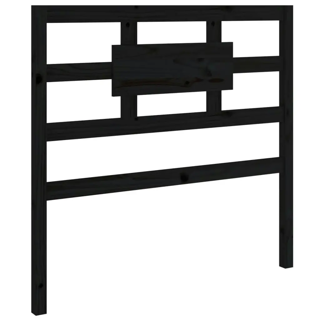 Bed Headboard Black 95.5 cm Solid Wood Pine 818024