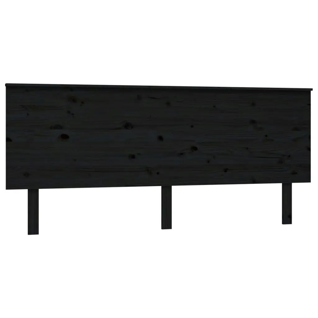 Bed Headboard Black 184 cm Solid Wood Pine 819189