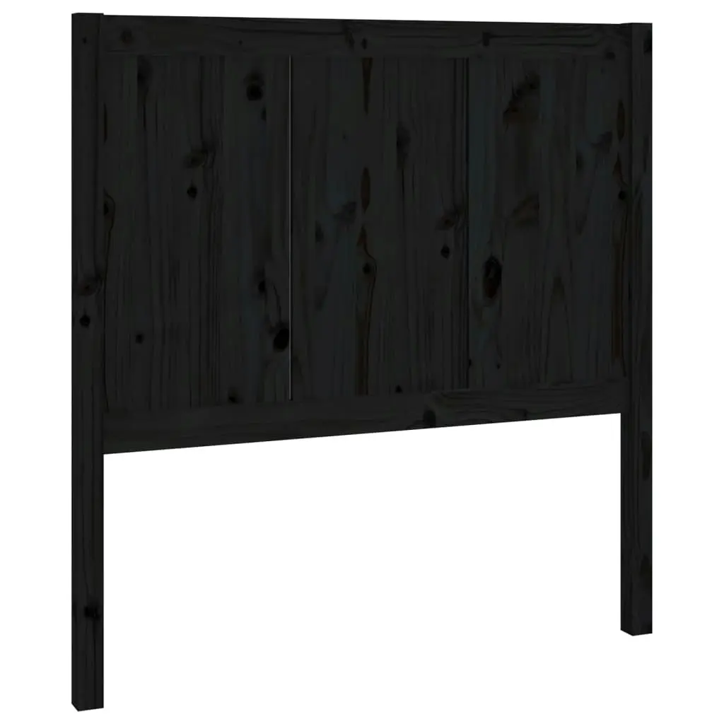 Bed Headboard Black 95.5 cm Solid Pine Wood 818074