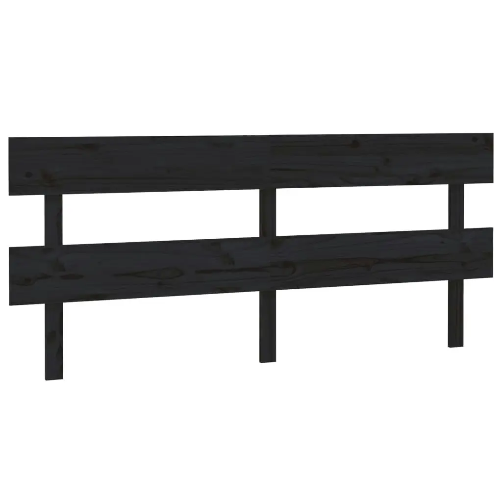 Bed Headboard Black 184 cm Solid Wood Pine 819089