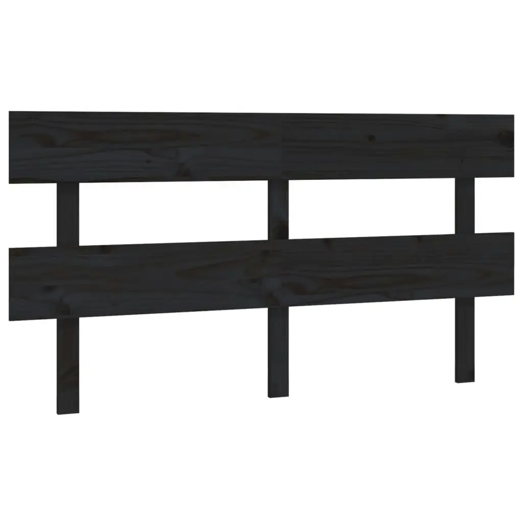 Bed Headboard Black 154x3x81 cm Solid Wood Pine 819079