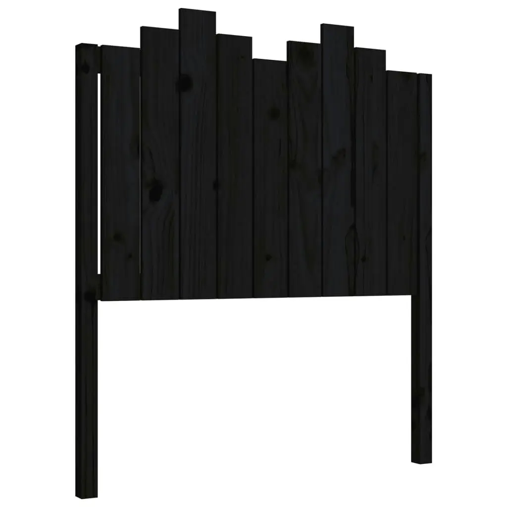 Bed Headboard Black 96 cm Solid Wood Pine 818454