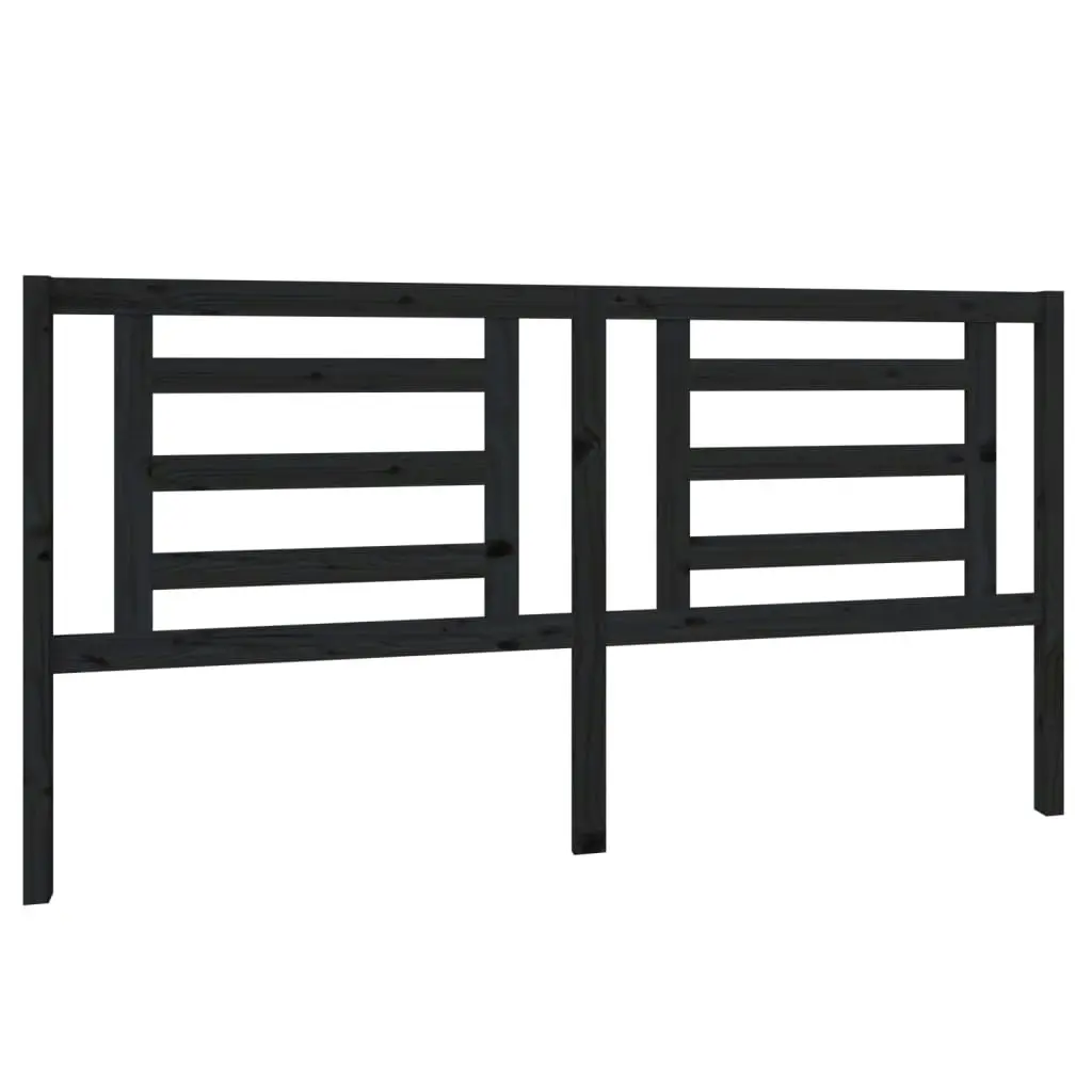 Bed Headboard Black 186 cm Solid Wood Pine 818839