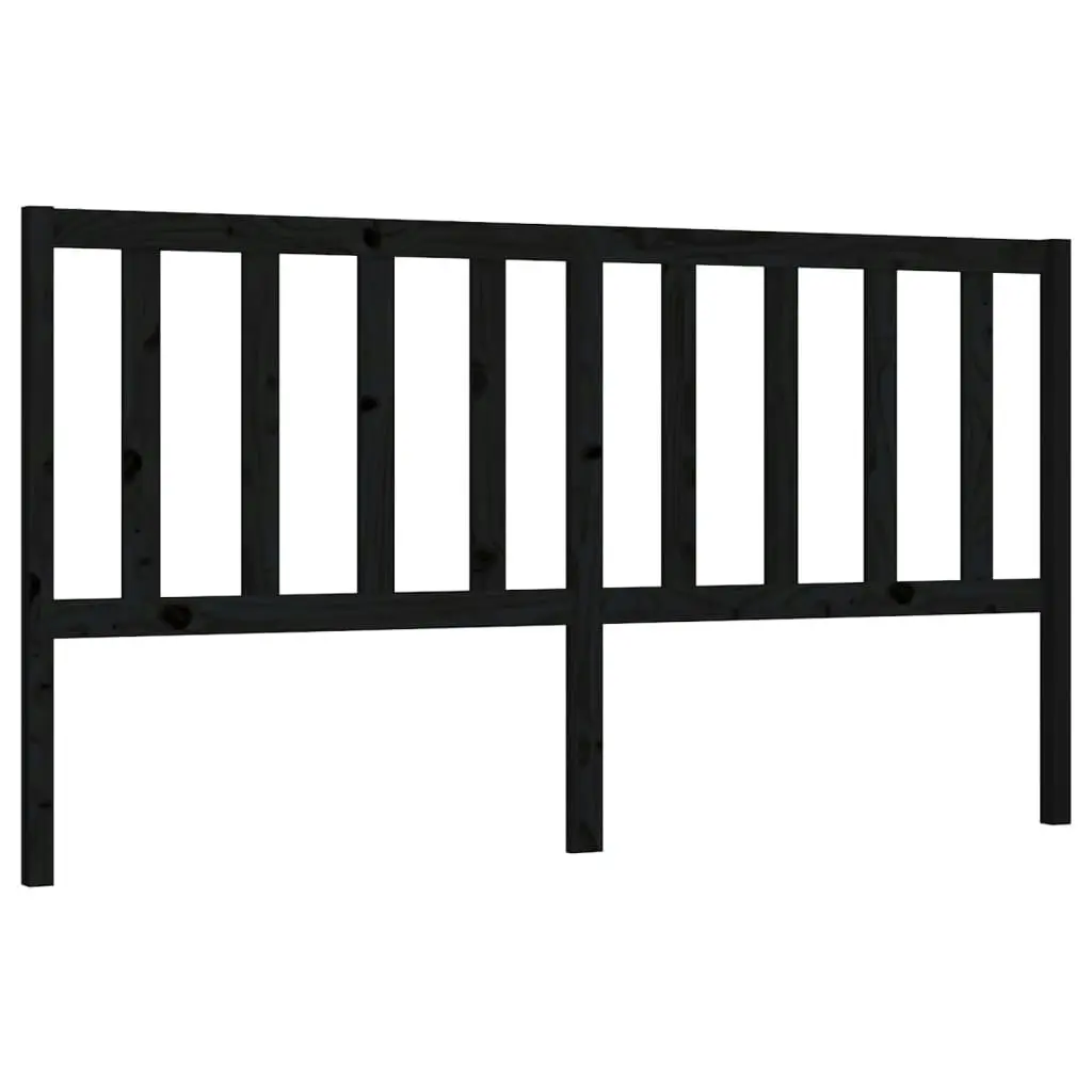 Bed Headboard Black 186 cm Solid Wood Pine 817759