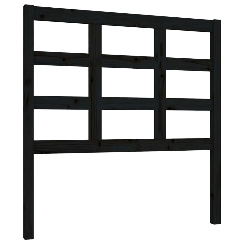 Bed Headboard Black 95.5 cm Solid Wood Pine 817874