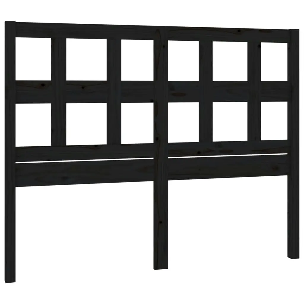 Bed Headboard Black 185.5 cm Solid Wood Pine 818939