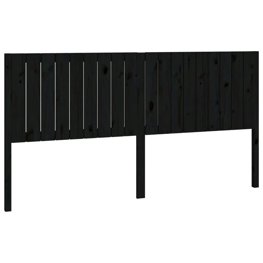 Bed Headboard Black 185.5 cm Solid Wood Pine 818889