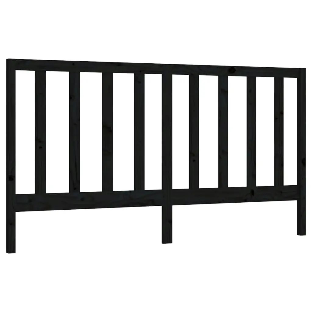 Bed Headboard Black 186 cm Solid Wood Pine 817709