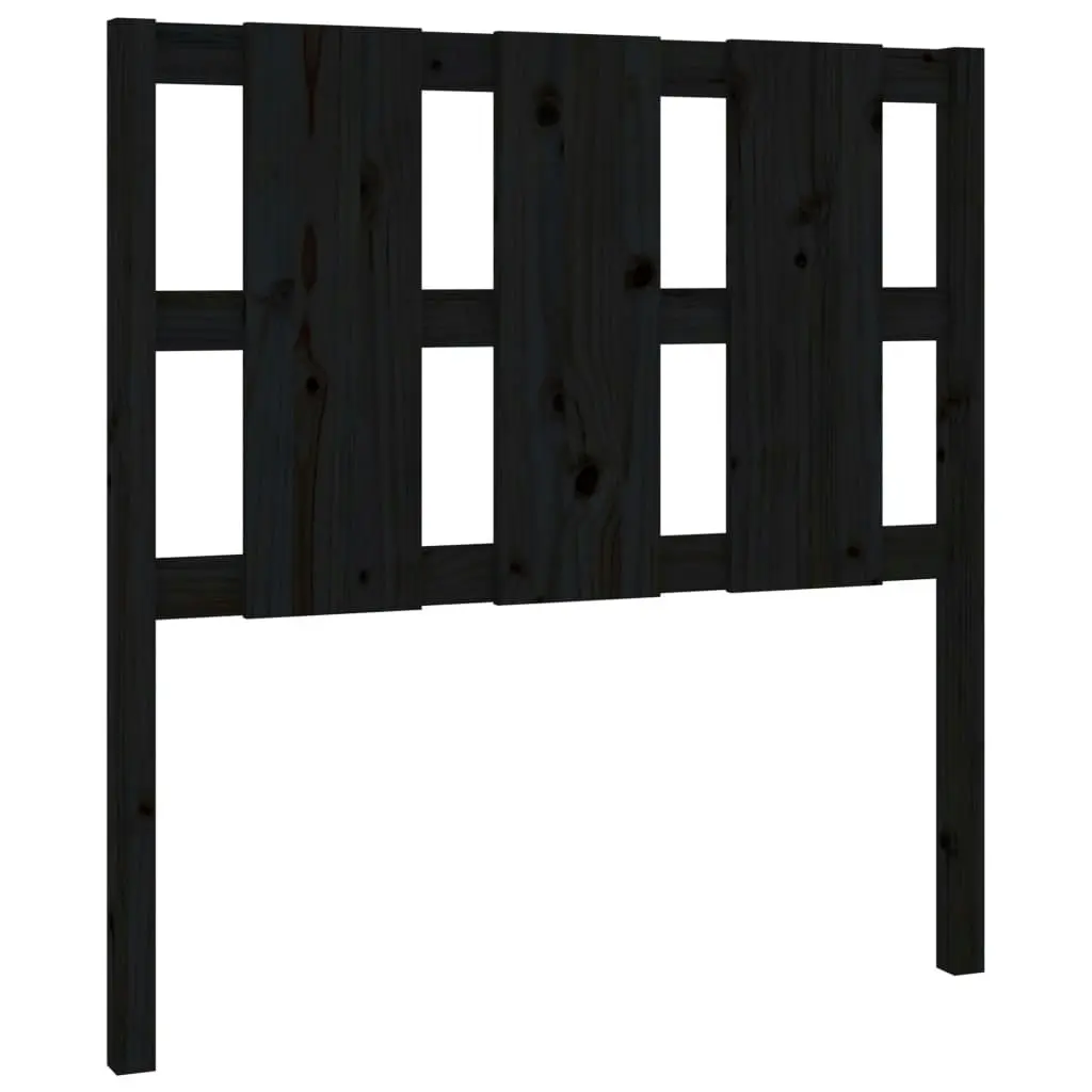 Bed Headboard Black 95.5 cm Solid Wood Pine 817974