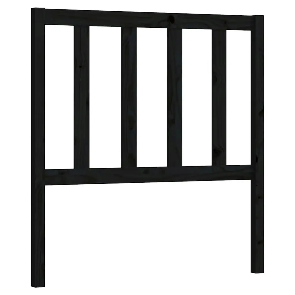 Bed Headboard Black 96 cm Solid Wood Pine 817724