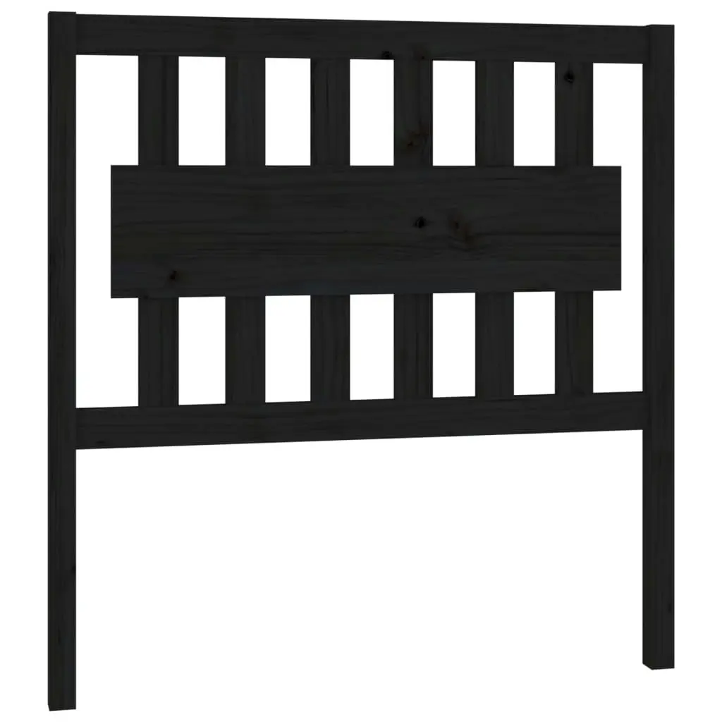 Bed Headboard Black 95.5 cm Solid Wood Pine 818554