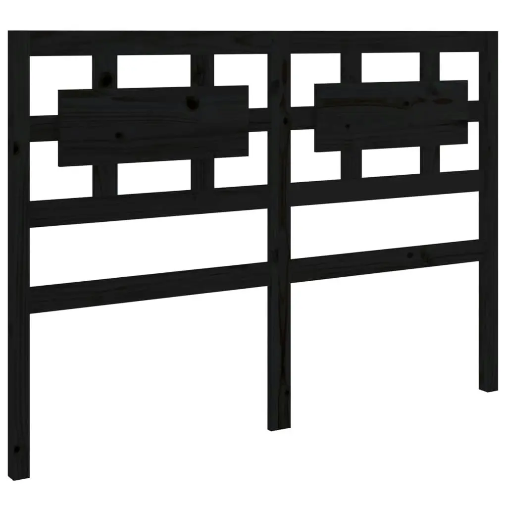 Bed Headboard Black 140.5 cm Solid Wood Pine 818039