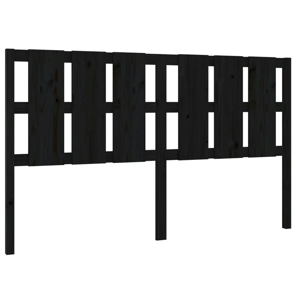 Bed Headboard Black 185.5 cm Solid Wood Pine 818009