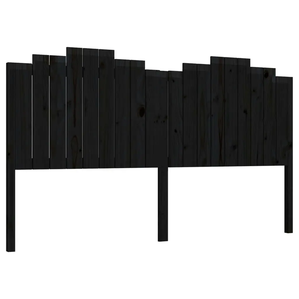 Bed Headboard Black 186 cm Solid Wood Pine 818489