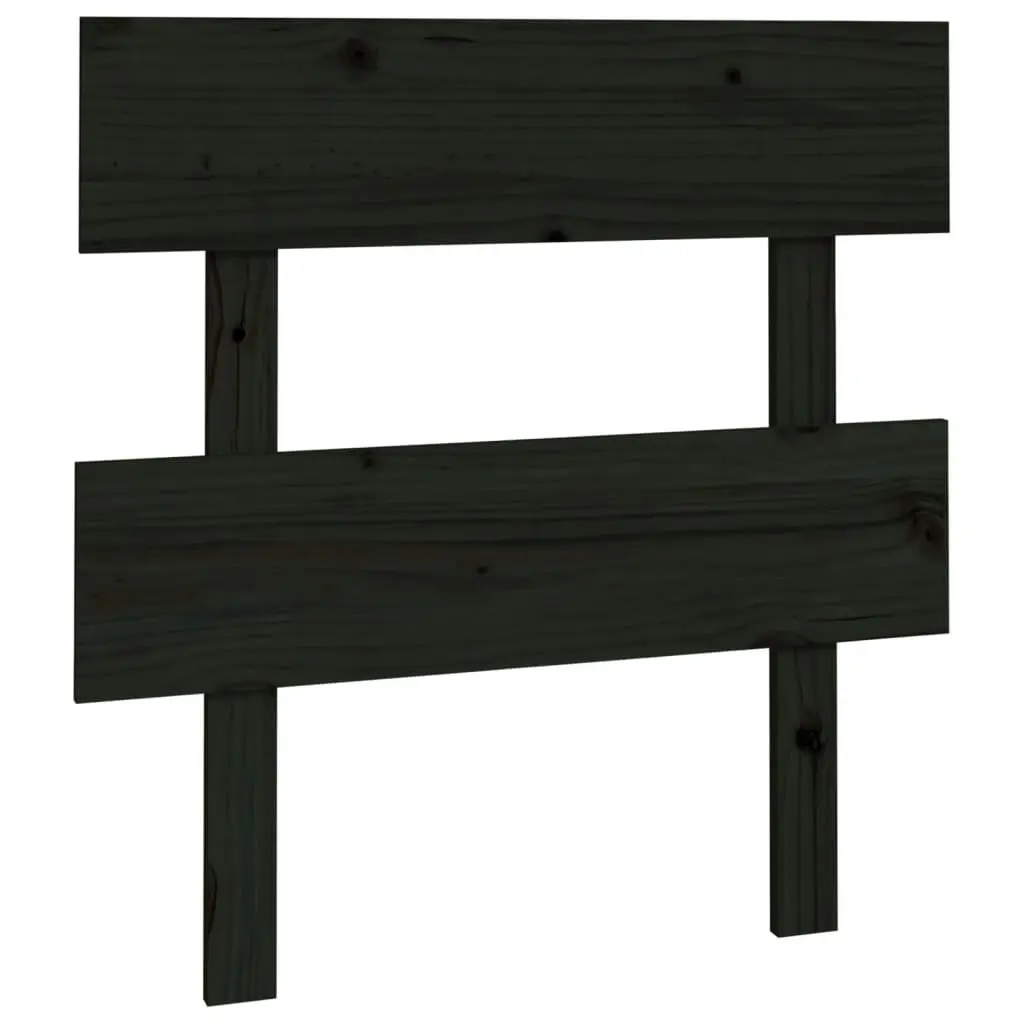 Bed Headboard Black 93.5 cm Solid Wood Pine 819054