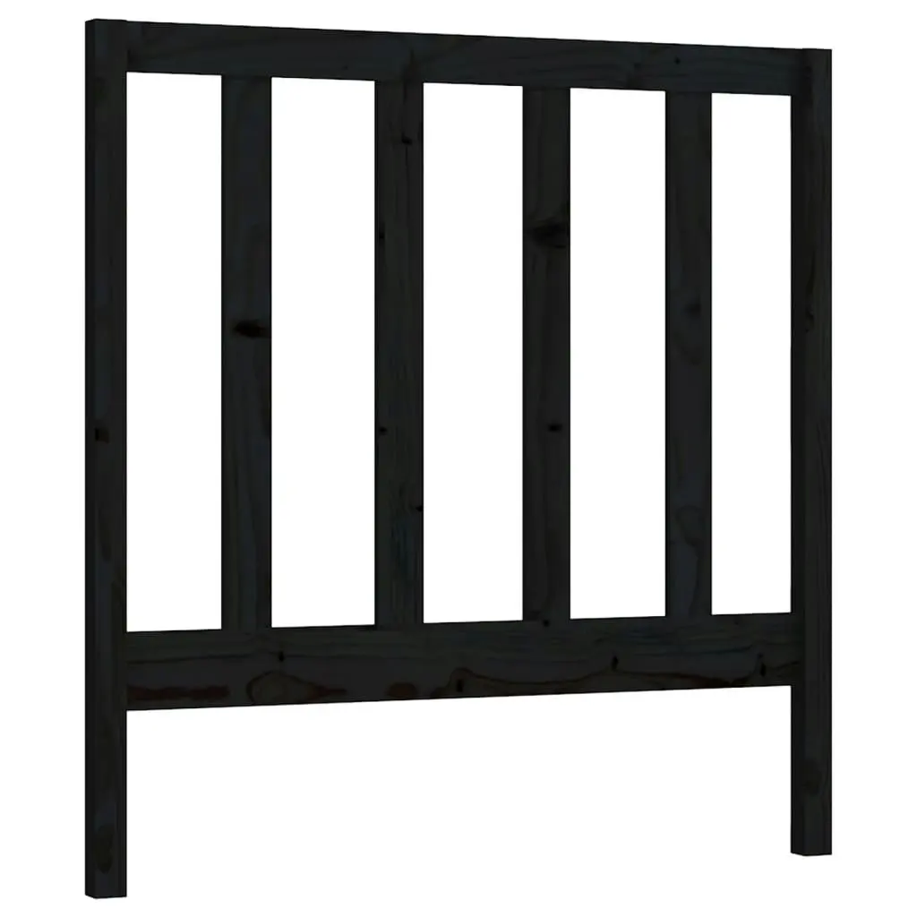 Bed Headboard Black 96 cm Solid Wood Pine 817674