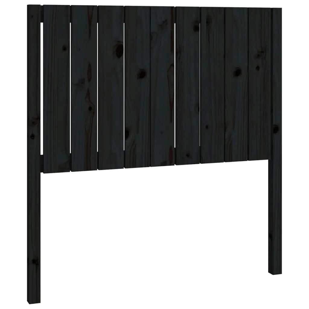 Bed Headboard Black 95.5 cm Solid Wood Pine 818854