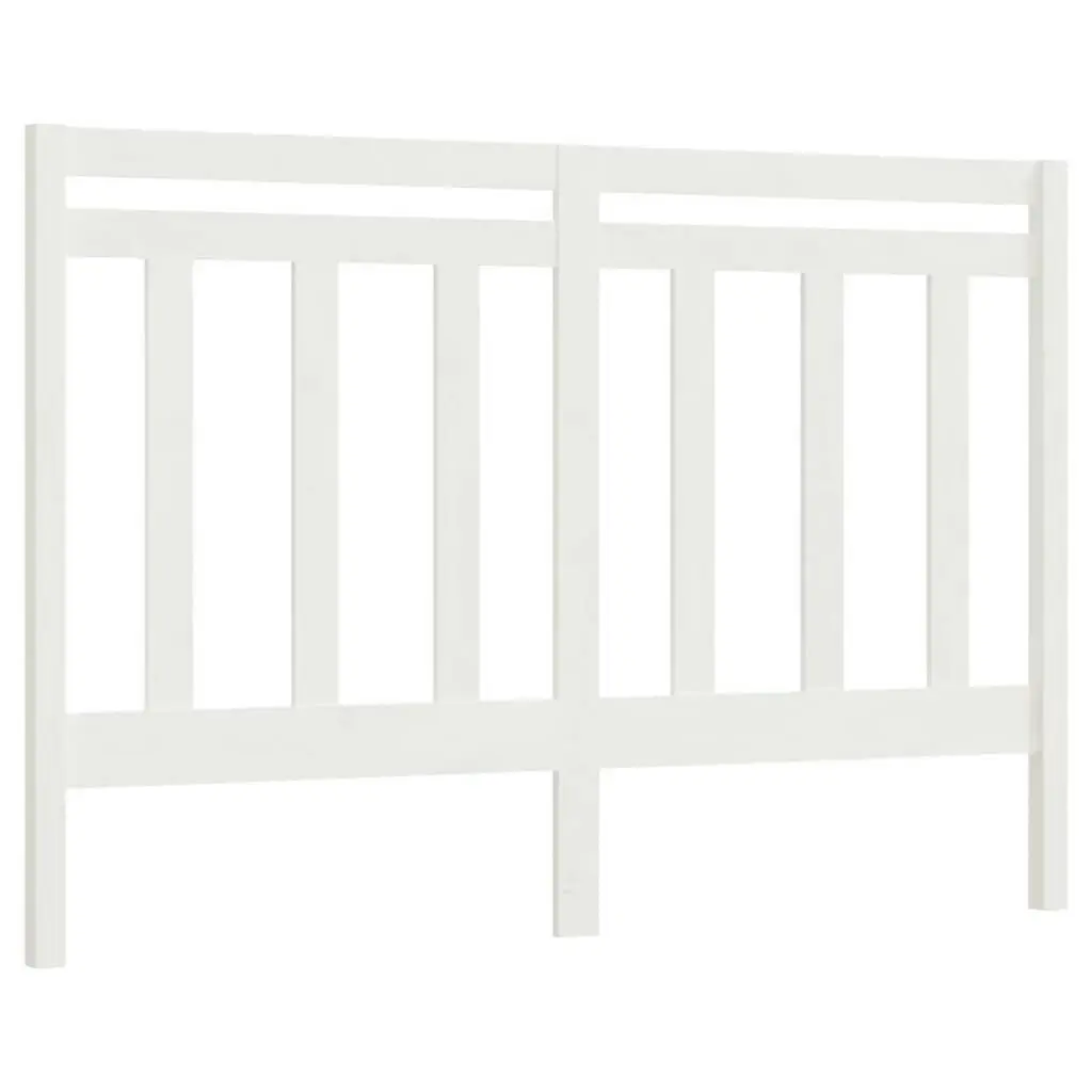 Bed Headboard White 141x4x100 cm Solid Wood Pine 817786